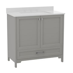36in Bathroom Vanity with Sink, Storage Cabinet with Soft Close Doors, Gray