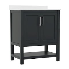 30 Inch Bathroom Vanity with Sink Combo, Black Frame/Nickel Hardware