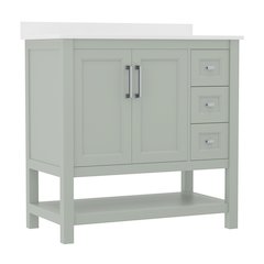 36in Bathroom Vanity with Storage Drawers and Sink Combo, Sage Frame