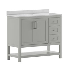42 Inch Contemporary Bathroom Vanity with Storage Drawers and Sink Combo