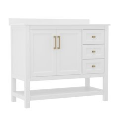 42in Bathroom Vanity with Storage Drawers and Sink Combo, White Frame
