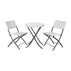 Modern 3 Piece Folding French Bistro Table and Chairs Set