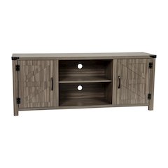 Farmhouse Barn Door TV Stand-Gray Wash Oak for TV's up to 65 ines-59"