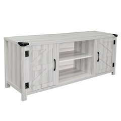 58" Barn Door Style TV Stand with Storage for up to 65" TV's, Light Gray
