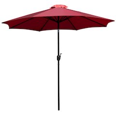 Red 9 FT Round Umbrella with 1.5" Diameter Aluminum Pole