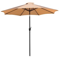 Tan 9 FT Round Umbrella with 1.5" Diameter Aluminum Pole