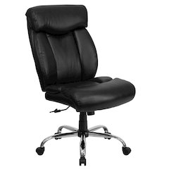 Big & Tall 400 lb. Rated High Back Black LeatherSoft Executive Ergonomic Office Chair with Full Headrest and Chrome Base