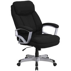 Big & Tall 500 lb. Rated Black Fabric Executive Swivel Office Chair with Arms