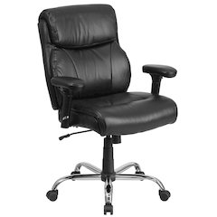 400 lb. Rated Black Task Office Chair with Clean Line Stitching and Arms