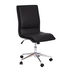 Mid-Back Armless Swivel Task Office Chair with and Adjustable Chrome Base, Black