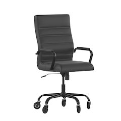 High Back Black Executive Swivel Office Chair with Black Frame, Arms,