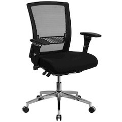 300 lb. Rated Black Mesh Multifunction Office Chair with Seat Slider
