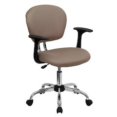 Mid-Back Coffee Brown Mesh Padded Swivel Task Office Chair