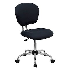 Mid-Back Gray Mesh Padded Swivel Task Office Chair with Chrome Base