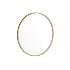 24" Round Gold Metal Framed Wall Mirror