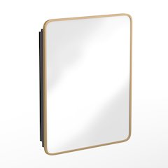 24" x 30"Bathroom Medicine Cabinet with Rounded Beveled Mirror, Gold