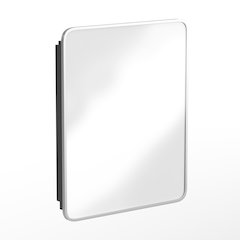 24" x 30"Bathroom Medicine Cabinet with Rounded Beveled Mirror, Silver