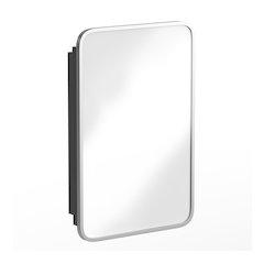 16" x 24"Bathroom Medicine Cabinet with Rounded Beveled Mirror, Silver
