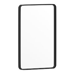 20" x 30" Decorative Wall Mirror - Rounded Corners, Matte Black