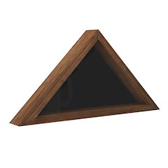 Brown Memorial Flag Display Case - Solid Wood Military Flag Display Case