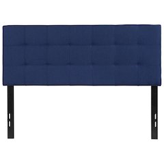 Quilted Tufted Upholstered Full Size Headboard in Navy Fabric