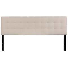 Quilted Tufted Upholstered King Size Headboard in Beige Fabric