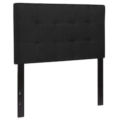 Tufted Upholstered Twin Size Headboard in Black Fabric