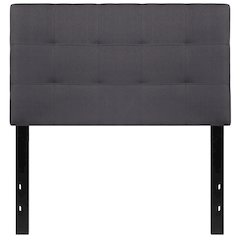 Quilted Tufted Upholstered Twin Size Headboard in Dark Gray Fabric