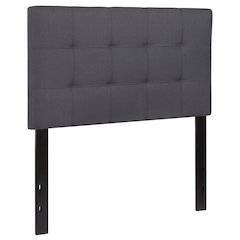 Tufted Upholstered Twin Size Headboard in Dark Gray Fabric