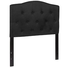 Tufted Upholstered Twin Size Headboard in Black Fabric