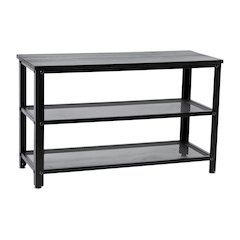 Rustic 3-Tier Entryway Bench, Black Wash