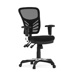 Mid-Back Black Mesh Multifunction Executive Swivel Ergonomic Office Chair with Adjustable Arms