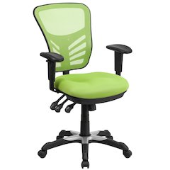 Mid-Back Green Mesh Multifunction Executive Swivel Office Chair