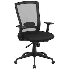 Mid-Back Black Mesh Executive Swivel Office Chair Angle Adjustment and Arms