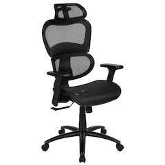 Mesh Office Chair with 2-to-1 Synchro-Tilt,  Adjustable Pivot Arms in Black