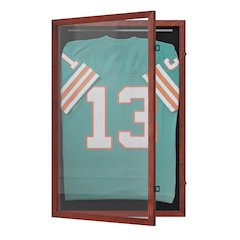 Contemporary 24 x 36 Lockable Jersey Display Case, Mahogany