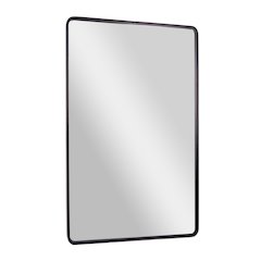 Ava 48" x 30" Metal Deep Framed Wall Mirror - Large Accent Mirror, Black