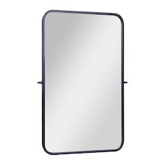 Finlay 35" x 27" Metal Pivot Wall Mirror - Large Accent Vanity Mirror, Black