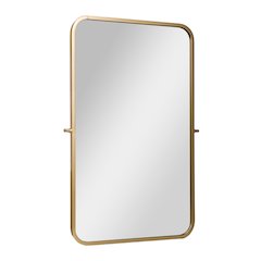Finlay 35" x 27" Metal Pivot Wall Mirror - Large Accent Vanity Mirror, Gold