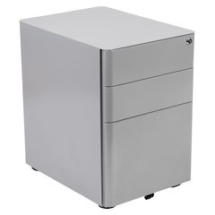 3-Drawer Mobile Locking Filing Cabinet with Anti-Tilt Mechanism, Gray