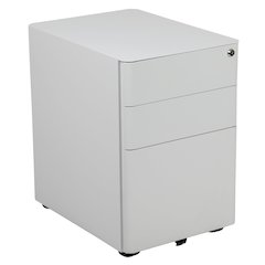 3-Drawer Mobile Locking Filing Cabinet with Anti-Tilt Mechanism, White