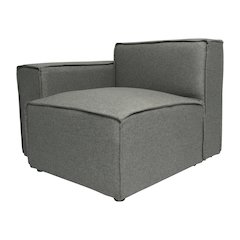 Bridgetown Luxury Modular Sectional Sofa Left Side with Arm Rest, Dark Gray