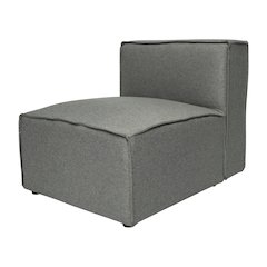 Bridgetown Luxury Modular Sectional Sofa Armless Center Seat, Dark Gray