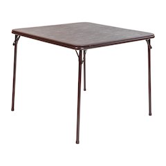 Brown Folding Card Table - with Collapsible Legs