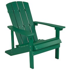 Commercial All-Weather Poly Resin Wood Adirondack Chair in Green