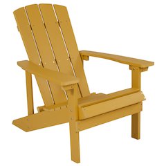 Commercial All-Weather Poly Resin Wood Adirondack Chair in Yellow
