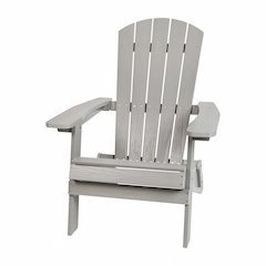 All-Weather Poly Resin Indoor/Outdoor Folding Adirondack Chair in Gray