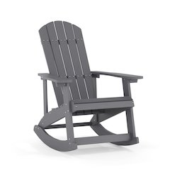 Adirondack Rocking Chair with Rust Resistant Stainless Steel Hardware in Gray