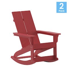 Set of 2 Modern Commercial Grade Adirondack Rocking Chairs
