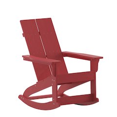 Modern Commercial Grade Adirondack Rocking Chair for Indoor/Outdoor Use
